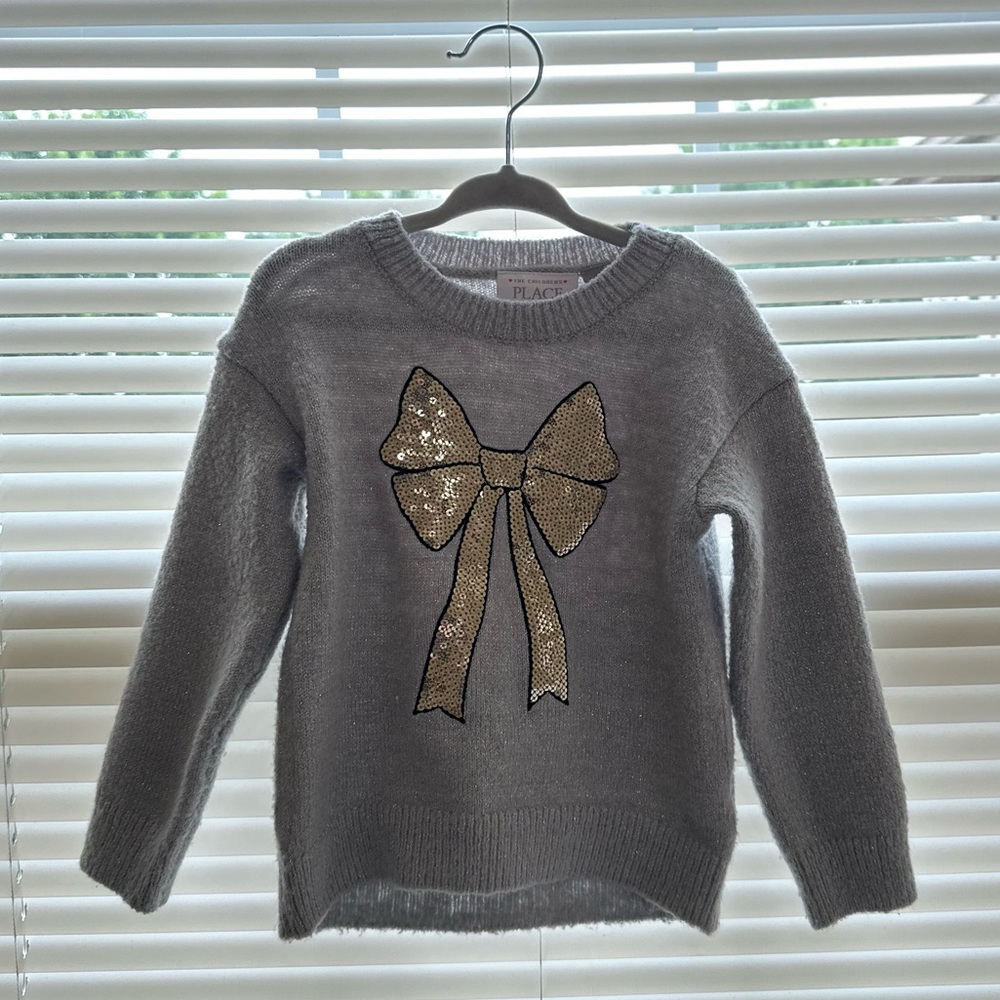 The Children’s Place- Silver cardigan with gold bow